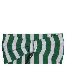 Green White Stripes Nylon Head Wrap One Size Headband