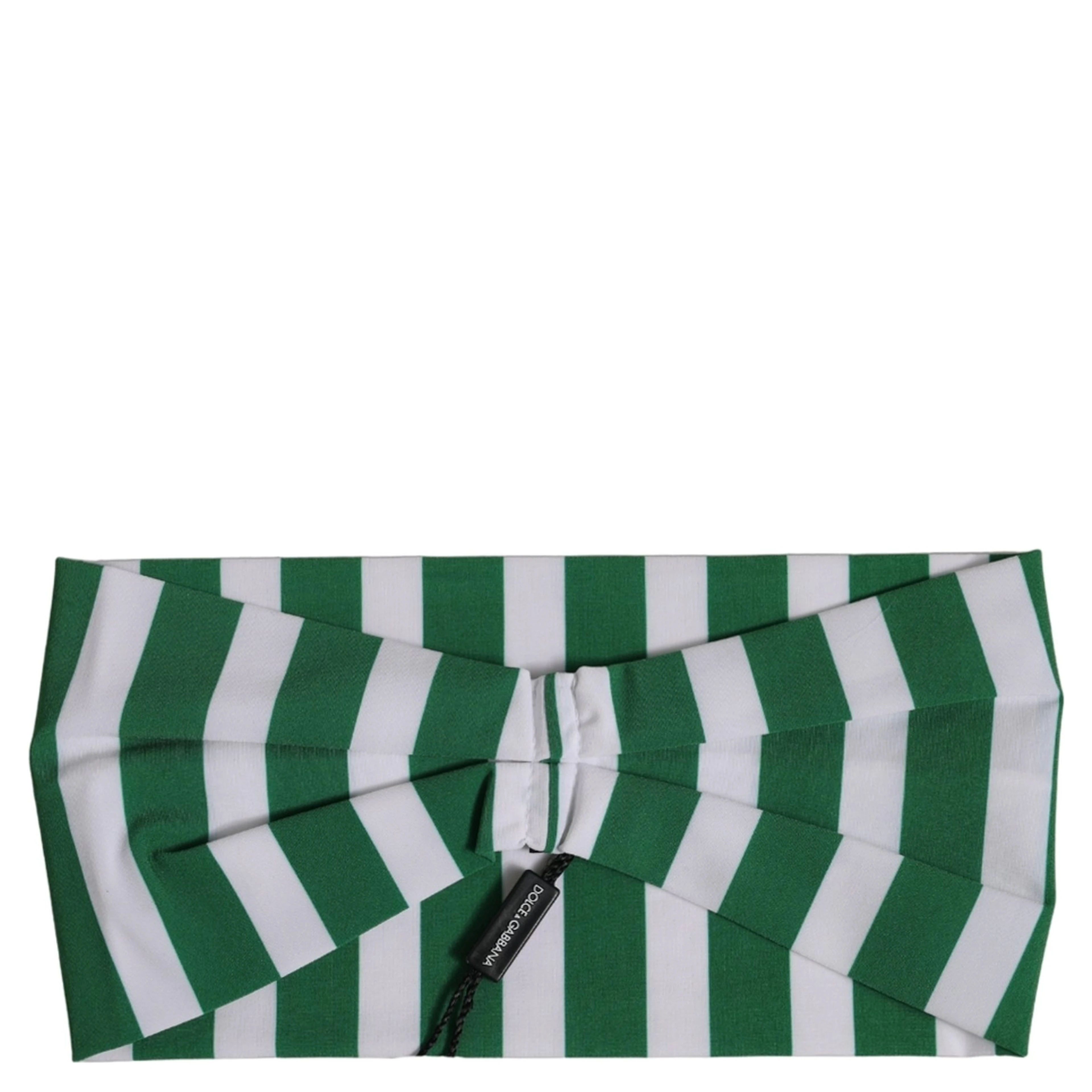 Green White Stripes Nylon Head Wrap One Size Headband