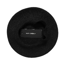 Black Wool French Style Beret Capello Hat