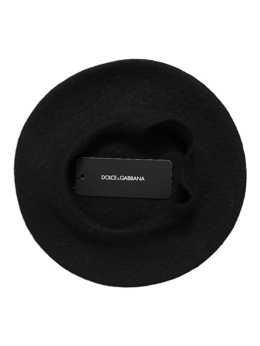 Black Wool French Style Beret Capello Hat