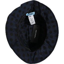 Blue Black Polka Dot Cotton Bucket Capello Hat