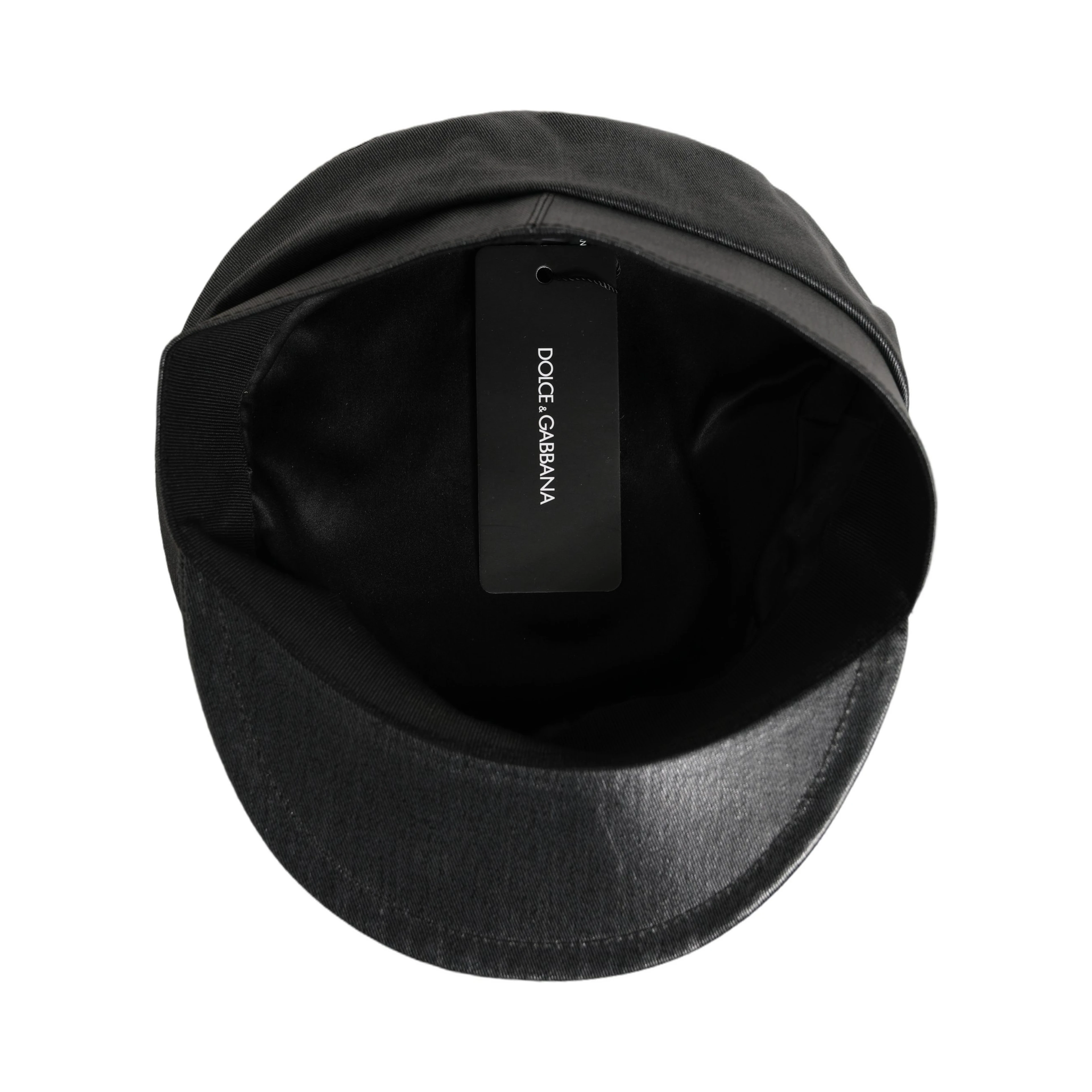 Black Cotton Gold DG Chain Baker Boy Capello Hat