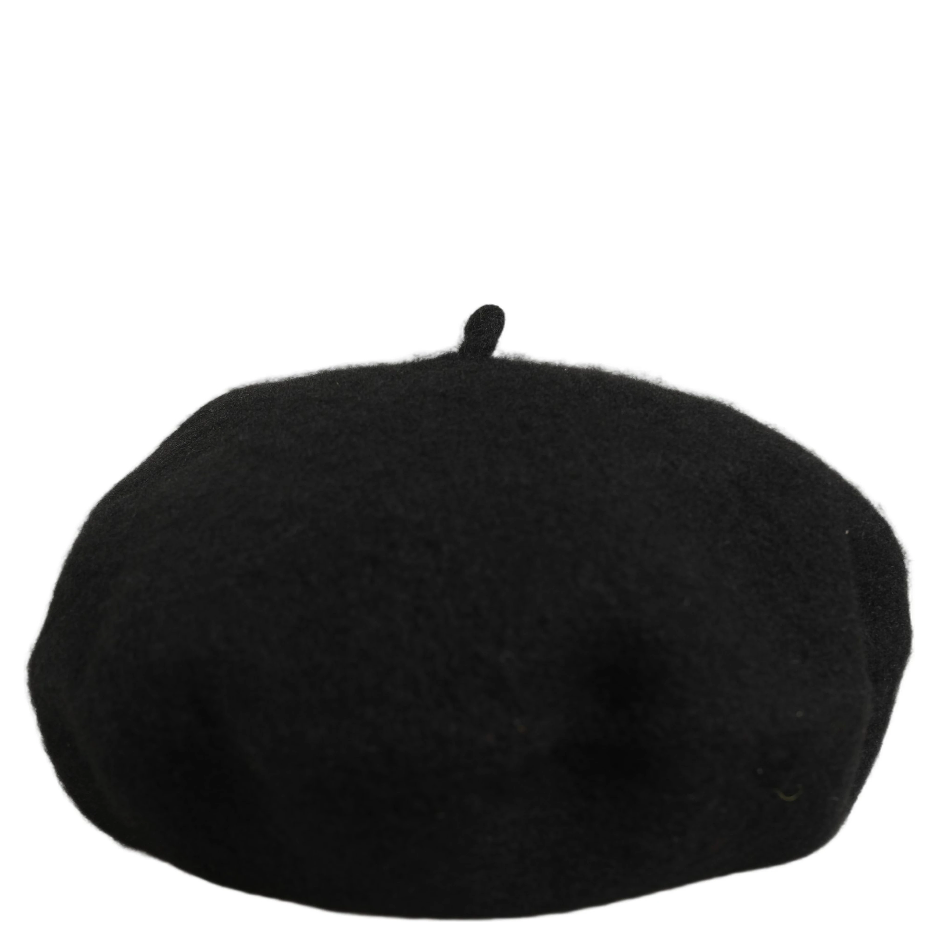 Black Wool French Style Beret Capello Hat