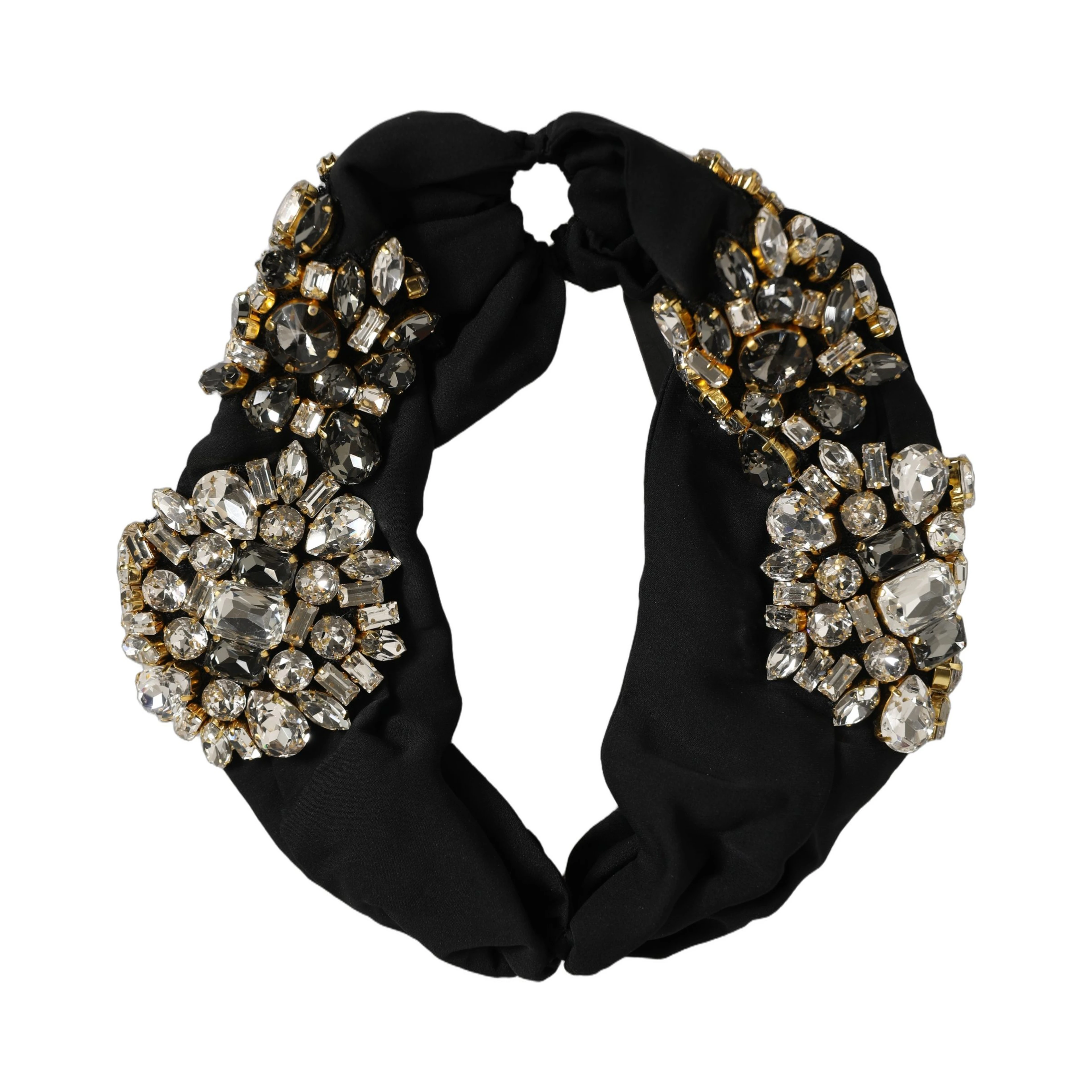 Black Silk Crystal Embellishment One Size Headband