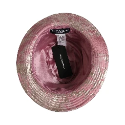 Pink Metallic Jacquard Pattern Bucket Capello Hat