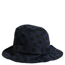 Blue Black Polka Dot Cotton Bucket Capello Hat