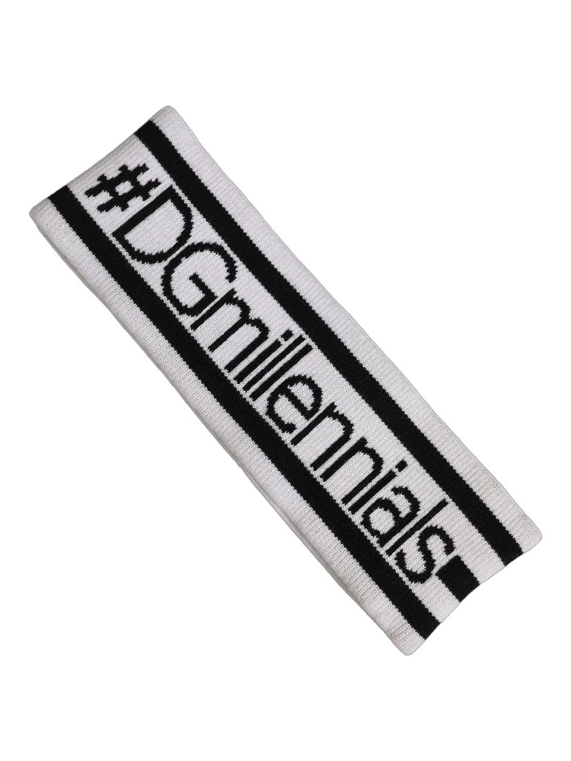 White Wool Knit #DGmillennials Head Band One Size Hat