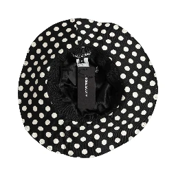 Black White Polka Dot Cotton Bucket Capello Hat
