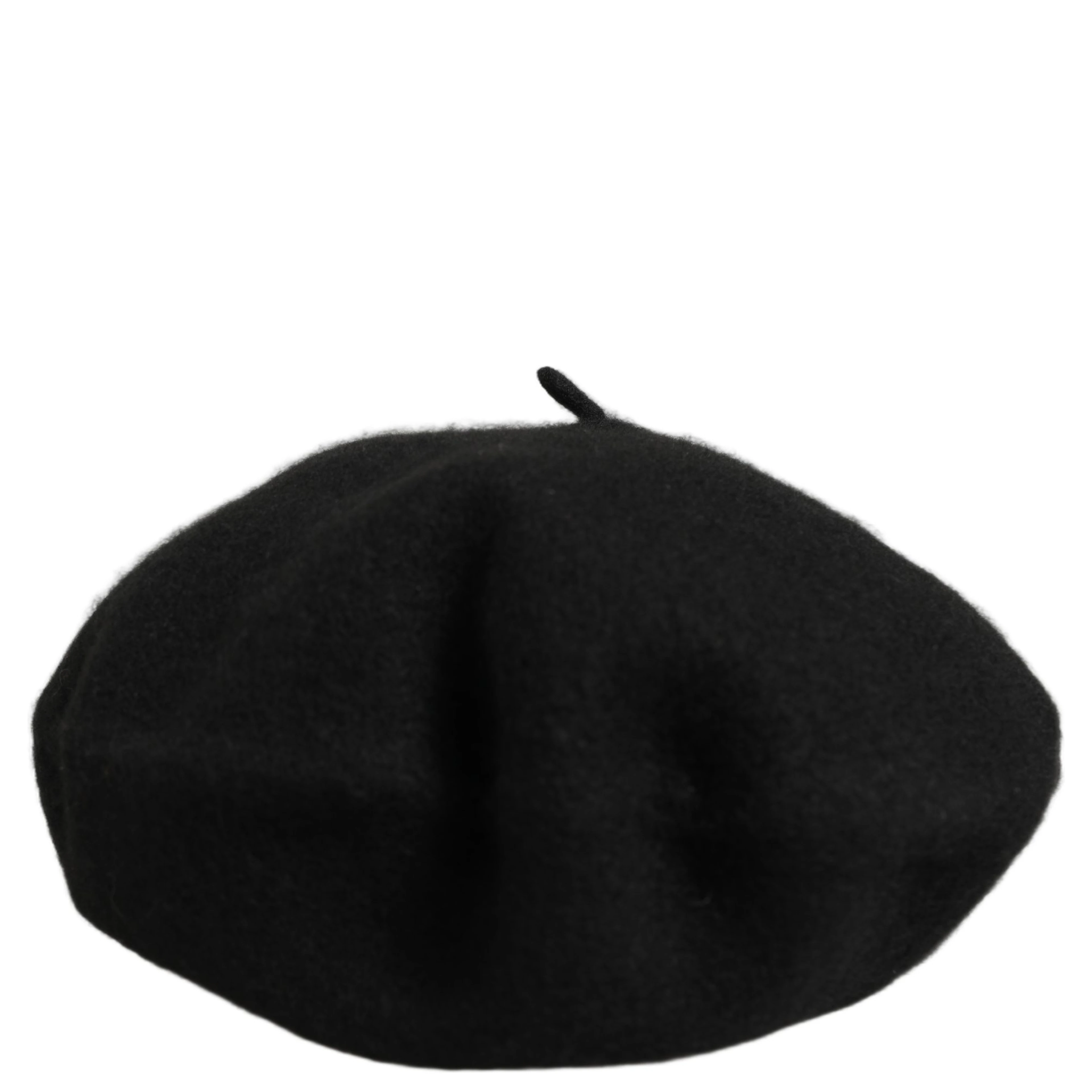 Black Wool French Style Beret Capello Hat