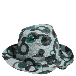 Teal Cotton Big Polka Dot Pattern Bucket Hat