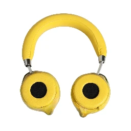 Yellow Vibrant Lemon Leather Headset Headphones