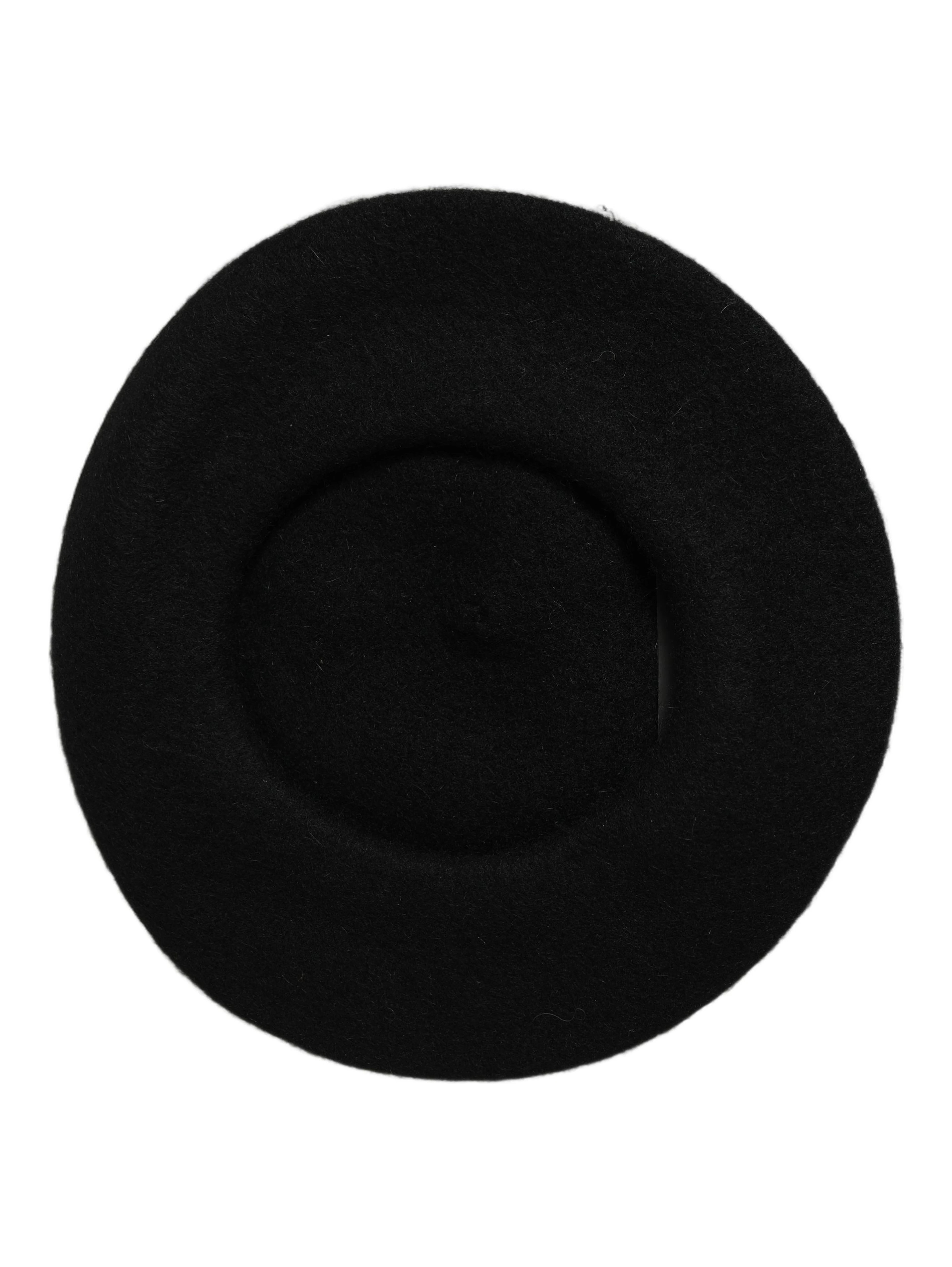 Black Wool French Style Beret Capello Hat