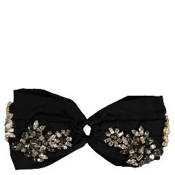 Black Silk Crystal Embellishment One Size Headband