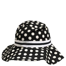 Black White Polka Dot Cotton Bucket Capello Hat