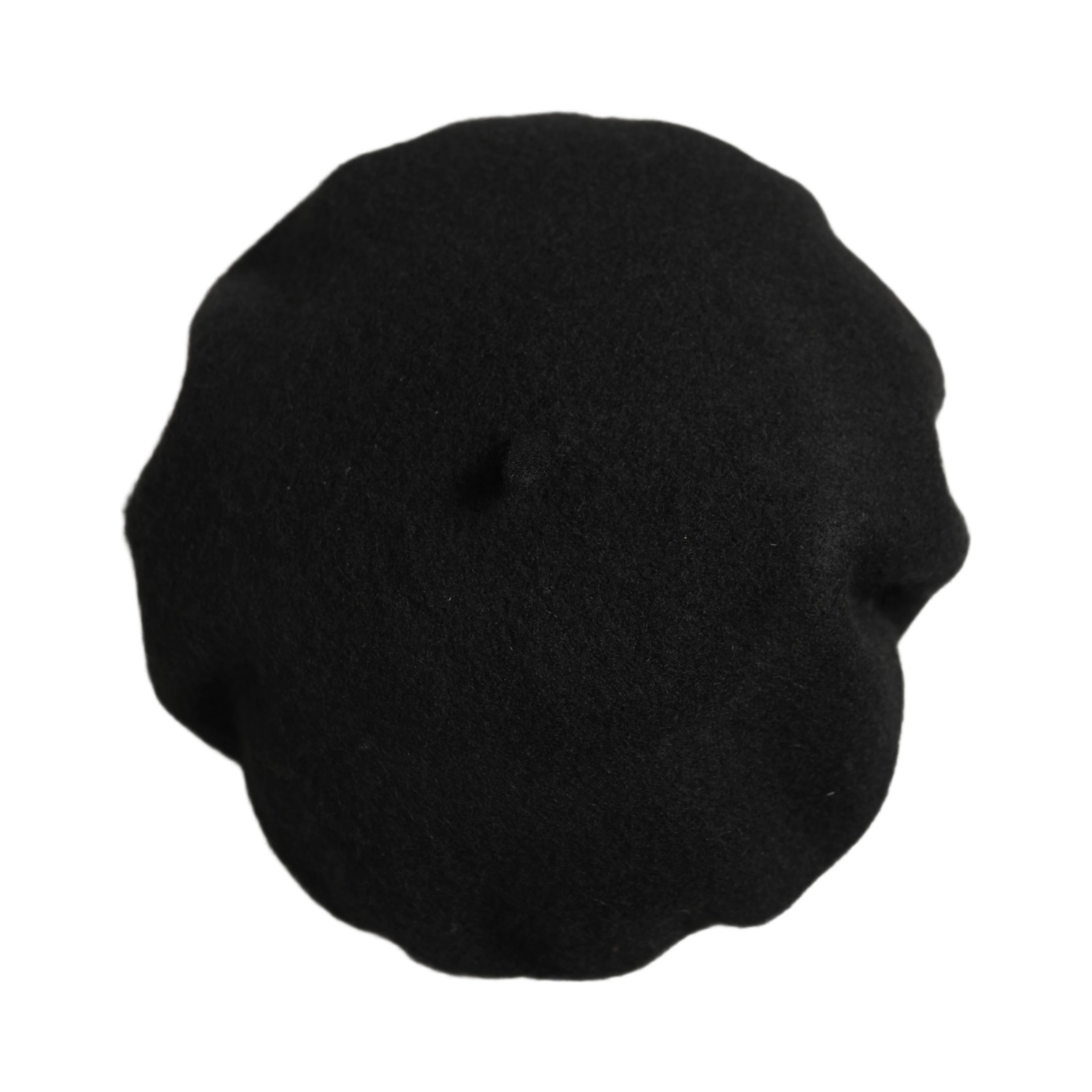Black Wool French Style Beret Capello Hat