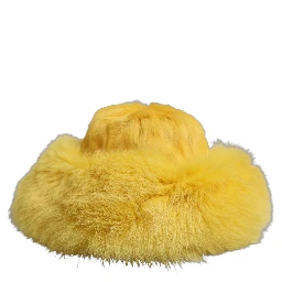 Yellow Fox Fur Womens Bucket Capello Hat