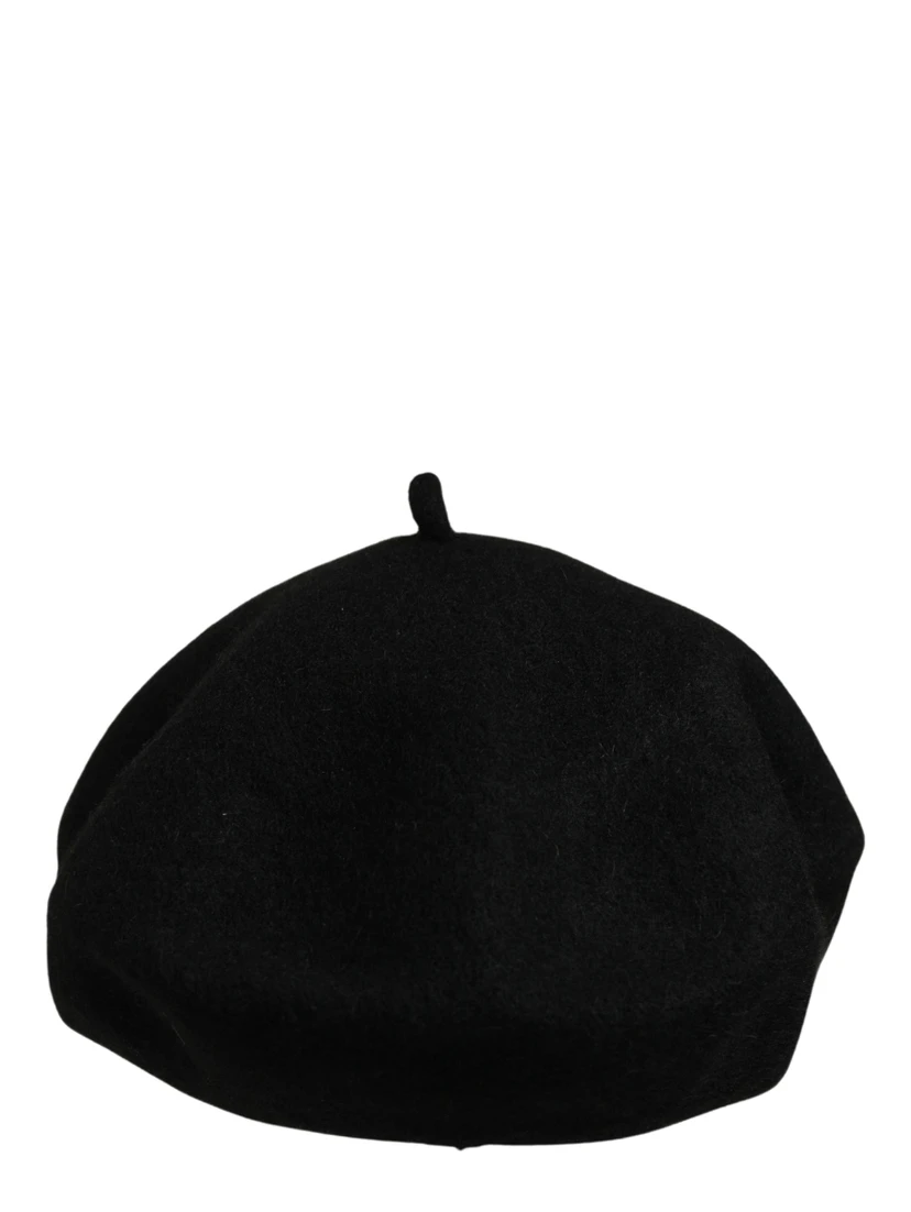 Black Wool French Style Beret Capello Hat