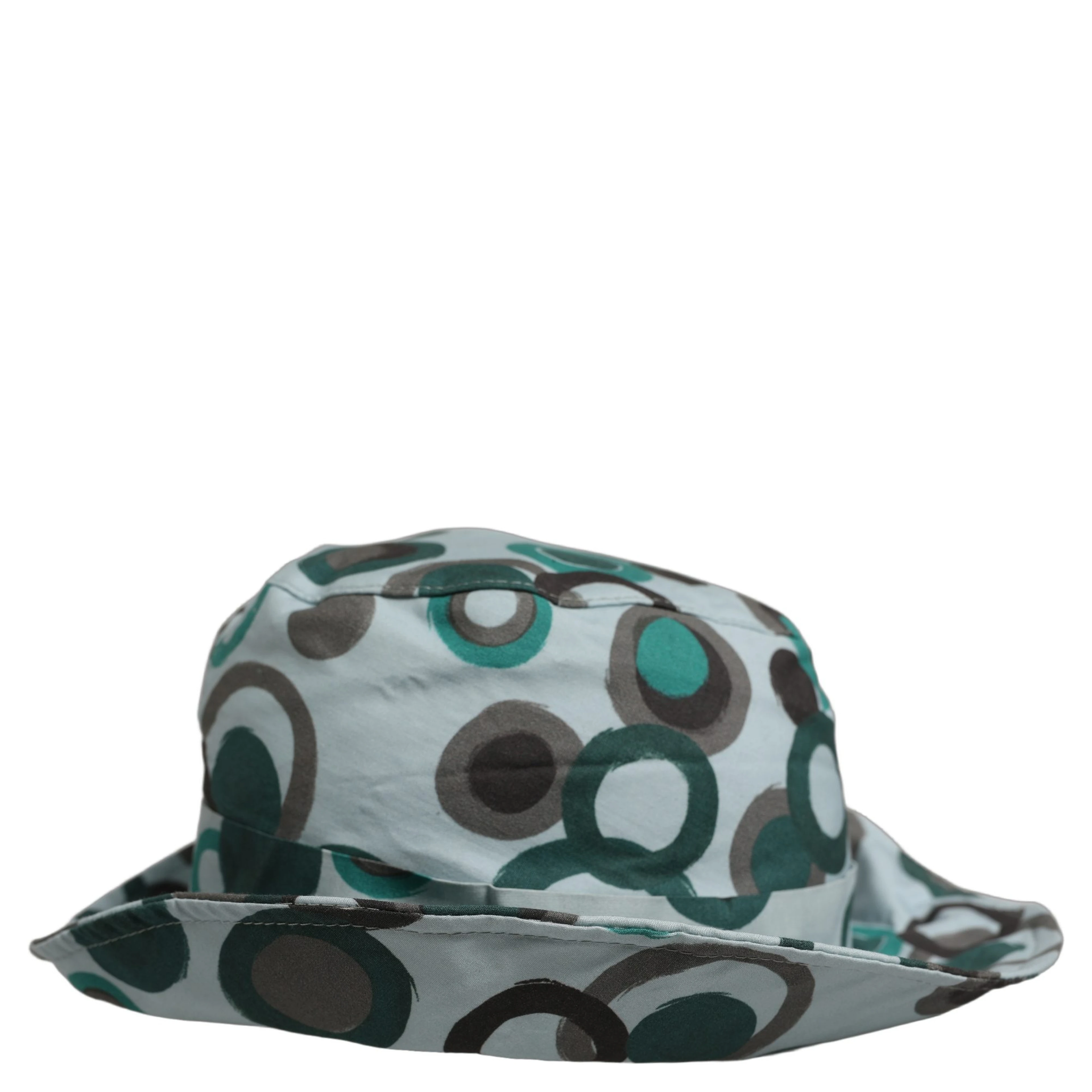 Teal Cotton Big Polka Dot Pattern Bucket Hat