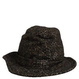 Gray Melange Blended Textured Tweed Capello Hat