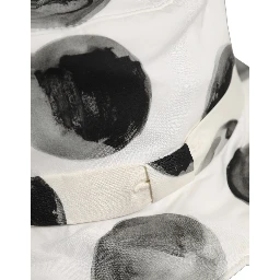 White Cotton Big Polka Dot Pattern Bucket Hat