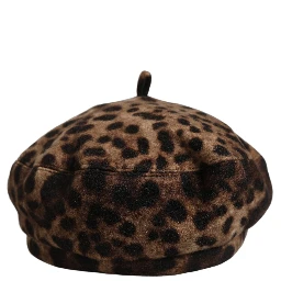 Brown Leopard French Style Beret Capello Hat