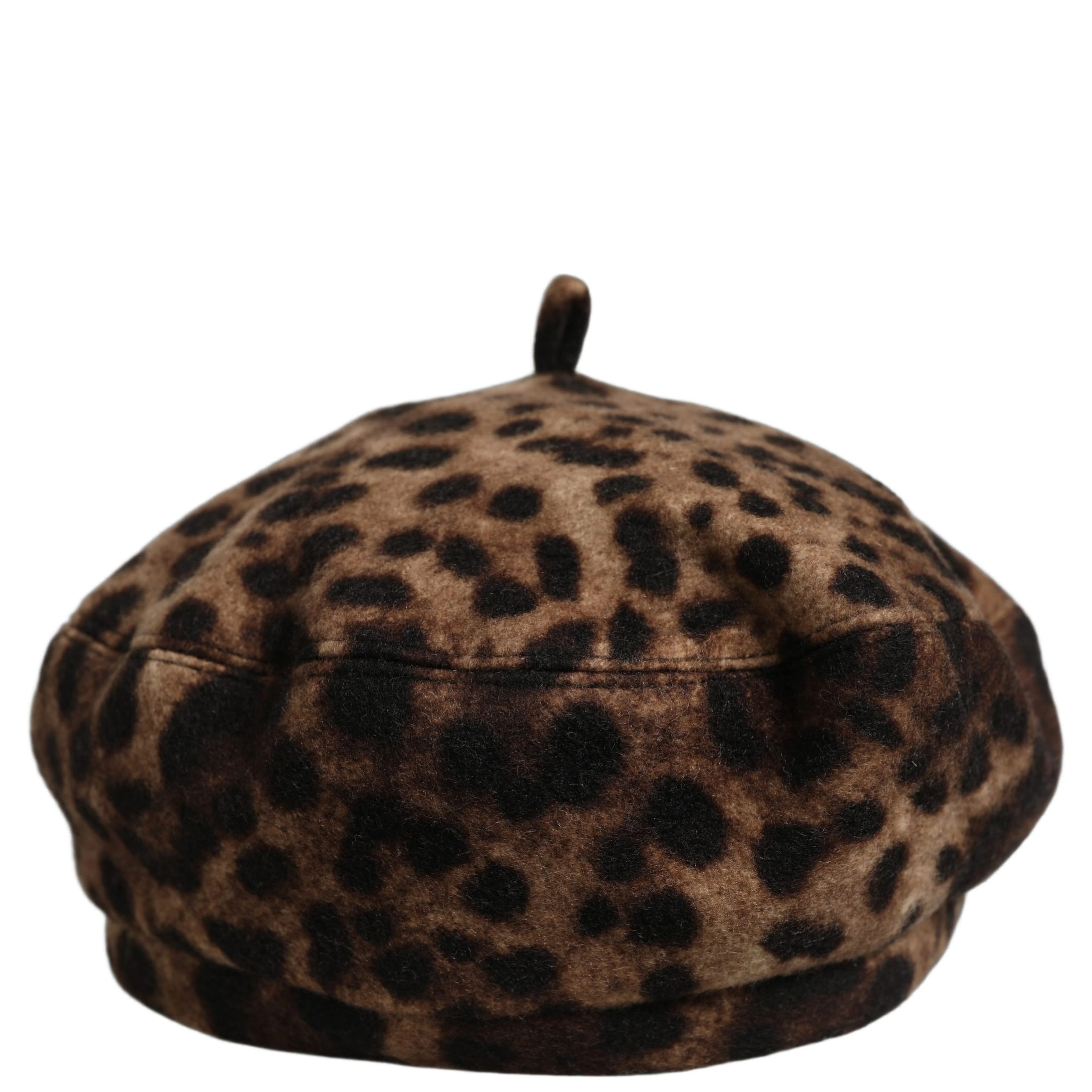 Brown Leopard French Style Beret Capello Hat
