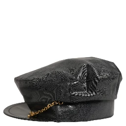 Black Cotton Gold DG Chain Baker Boy Capello Hat