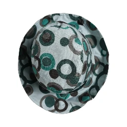 Teal Cotton Big Polka Dot Pattern Bucket Hat