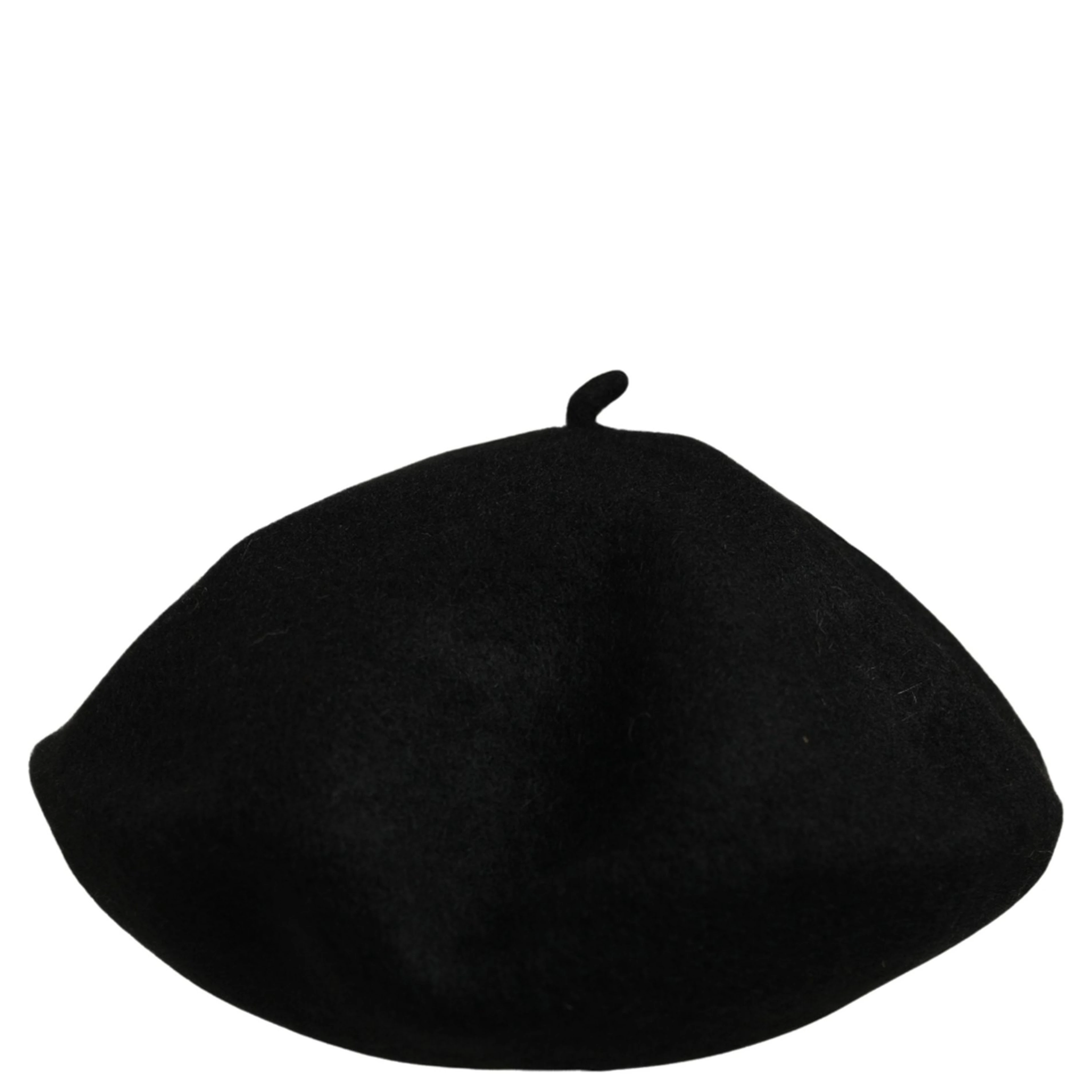 Black Wool French Style Beret Capello Hat
