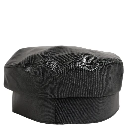 Black Cotton Gold DG Chain Baker Boy Capello Hat