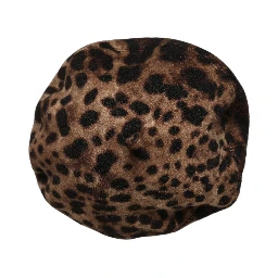 Brown Leopard French Style Beret Capello Hat