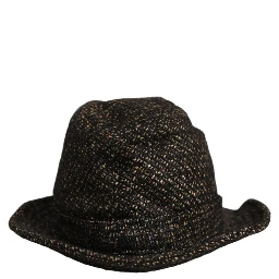Gray Melange Blended Textured Tweed Capello Hat