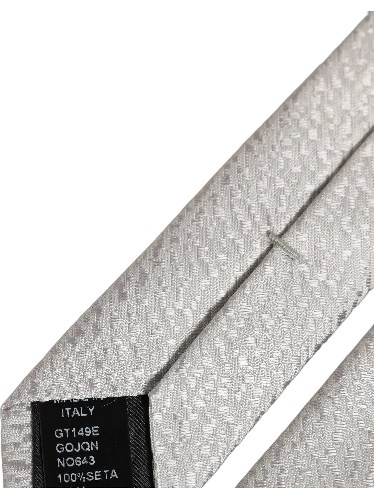 Men Gray 100% Silk Textured Adjustable Tied Necktie Tie