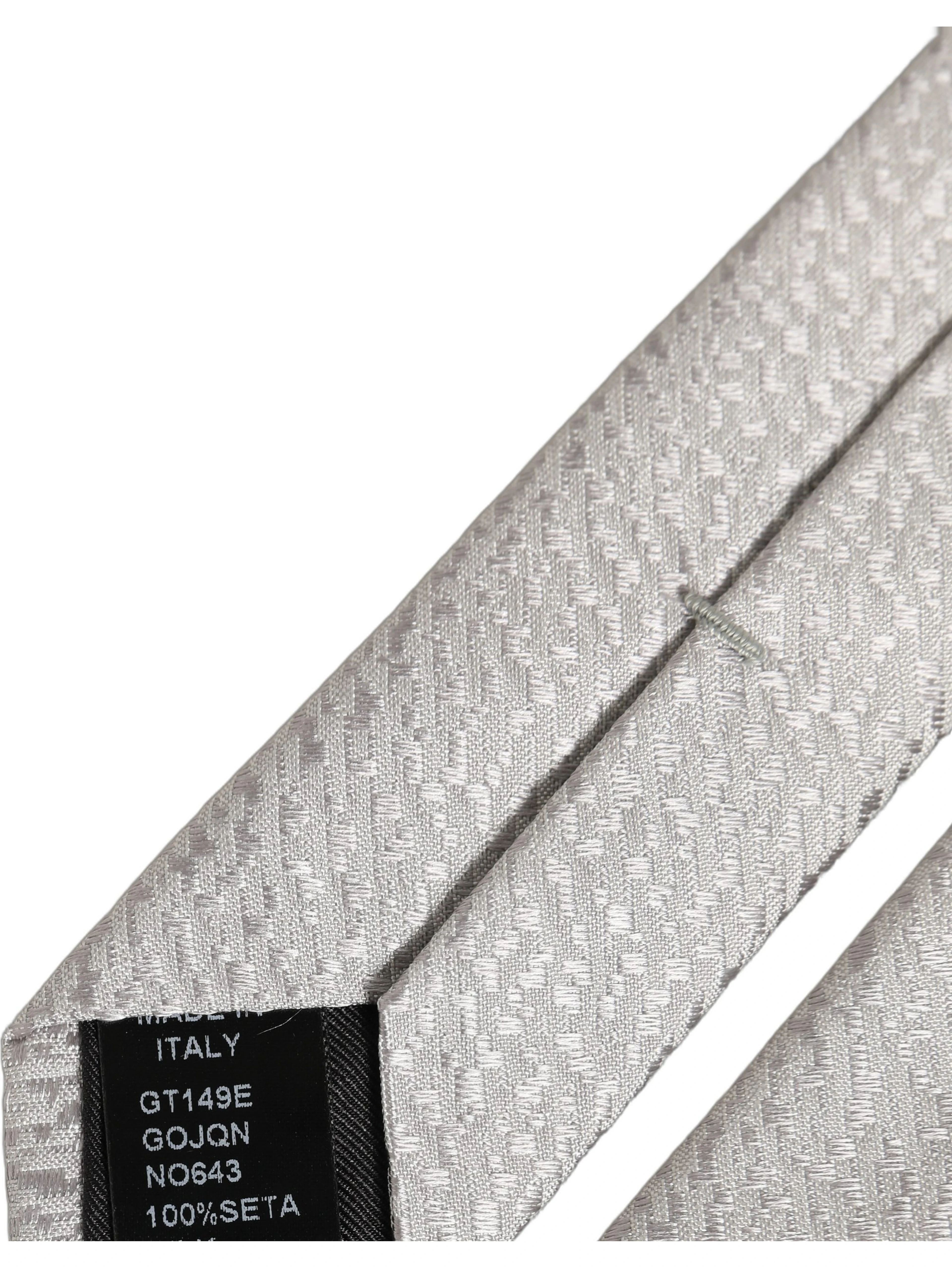 Men Gray 100% Silk Textured Adjustable Tied Necktie Tie