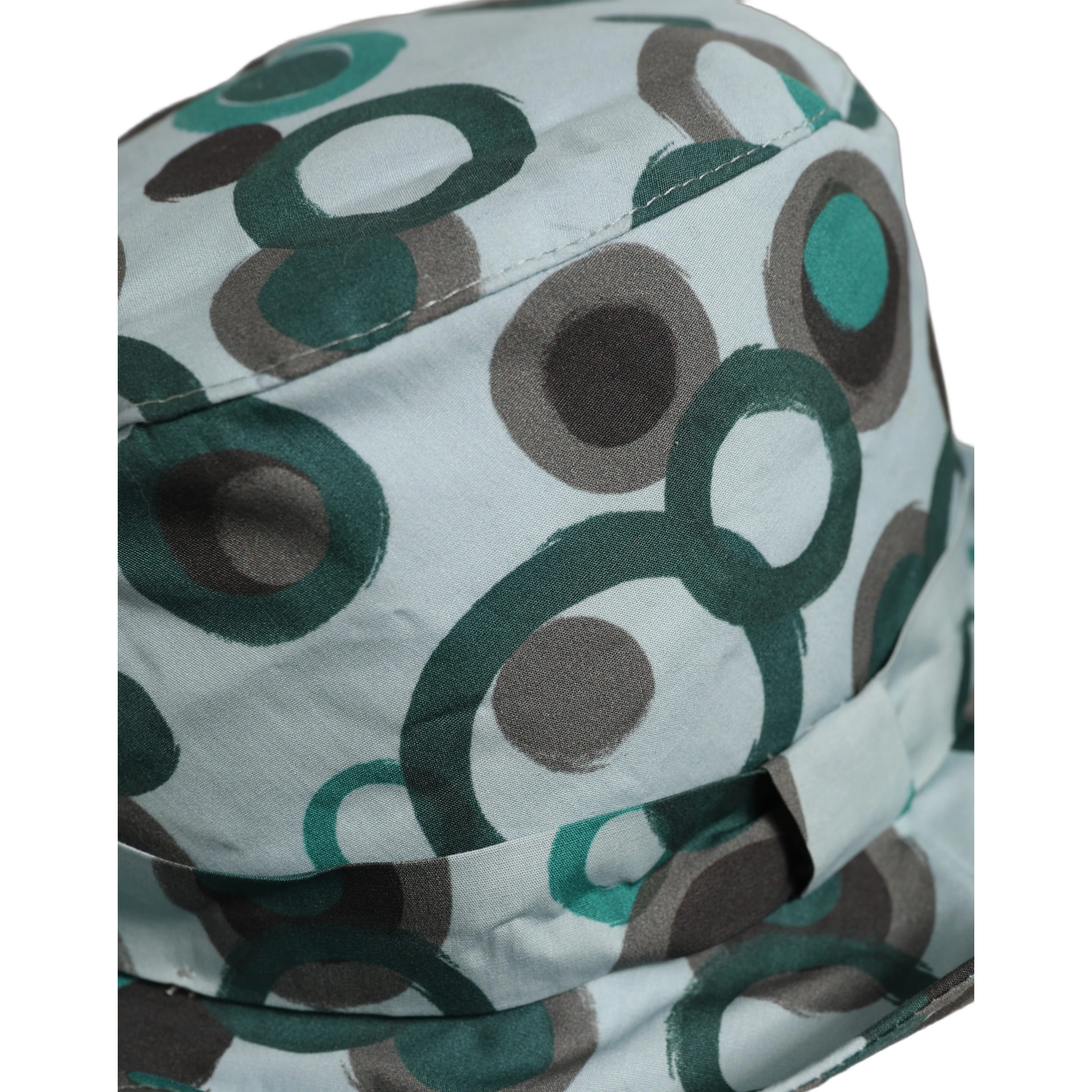 Teal Cotton Big Polka Dot Pattern Bucket Hat