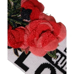 White D&G Queen Love Floral Applique Head Band One Size Hat