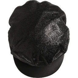 Black Lambskin Leather Newsboy Capello Hat