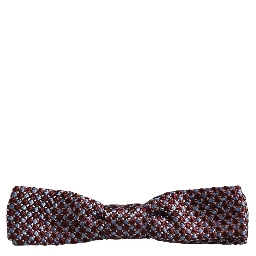 Blue Burgundy Woven Adjustable Neck Papillon Bow Tie
