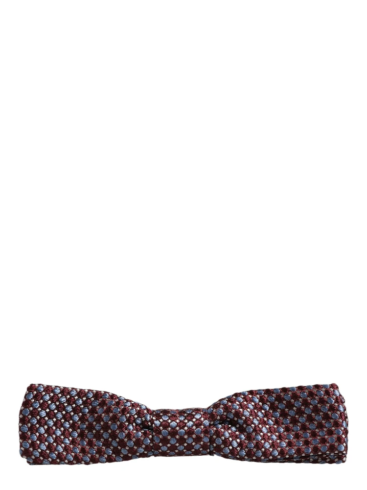 Blue Burgundy Woven Adjustable Neck Papillon Bow Tie