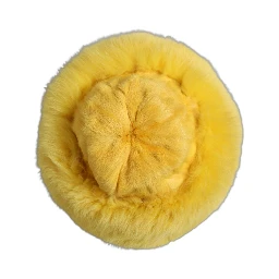 Yellow Fox Fur Womens Bucket Capello Hat