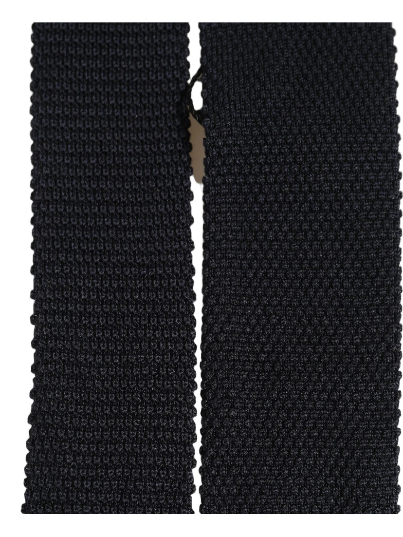 Men Black 100% Silk Adjustable Men Tied Necktie Tie