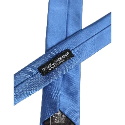 Men Blue 100% Silk Satin Adjustable Tied Necktie Tie