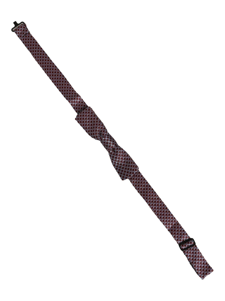 Blue Burgundy Woven Adjustable Neck Papillon Bow Tie alternative