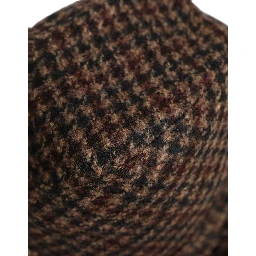 Brown Checkered Wool Tweed Fedora Capello Hats