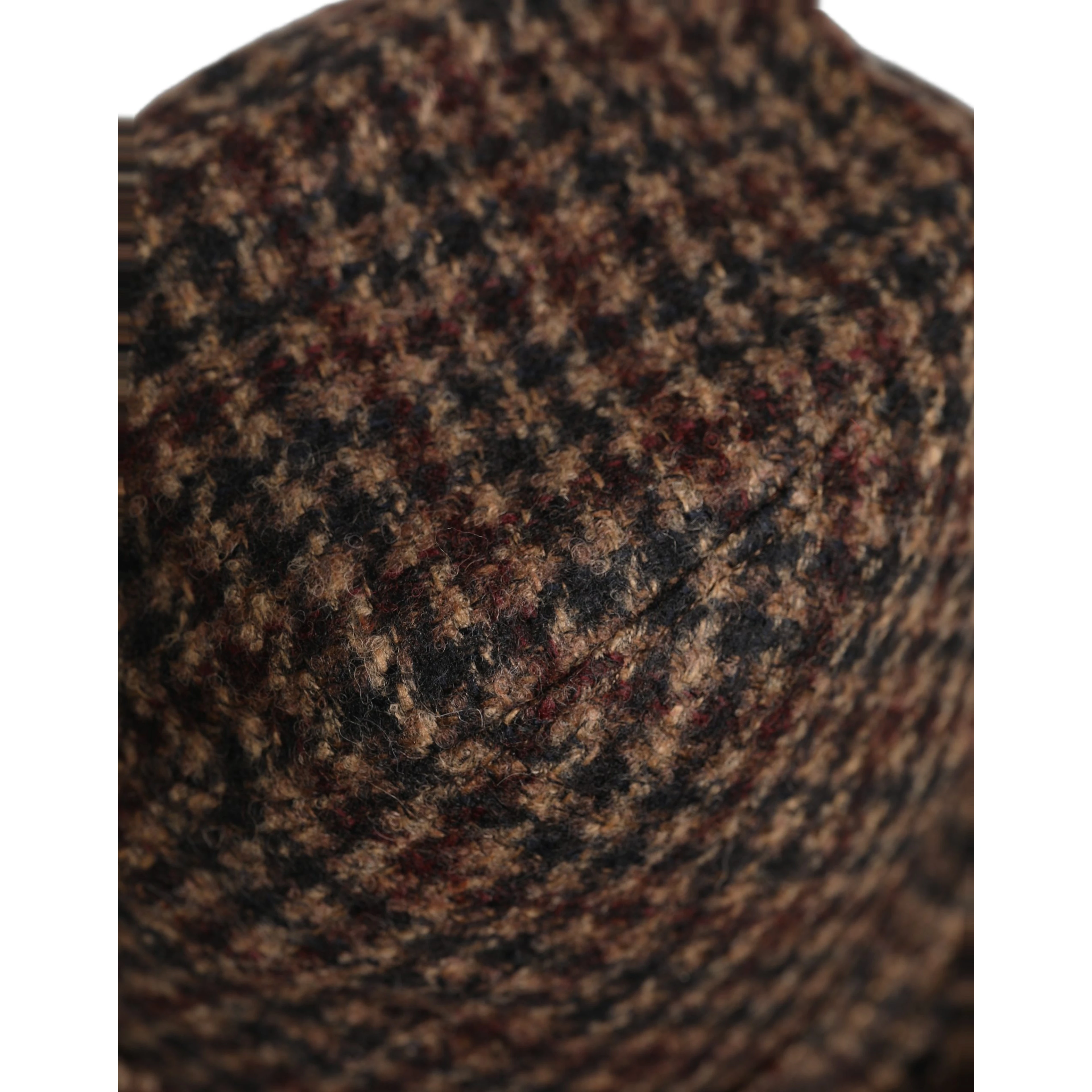 Brown Checkered Wool Tweed Fedora Capello Hats