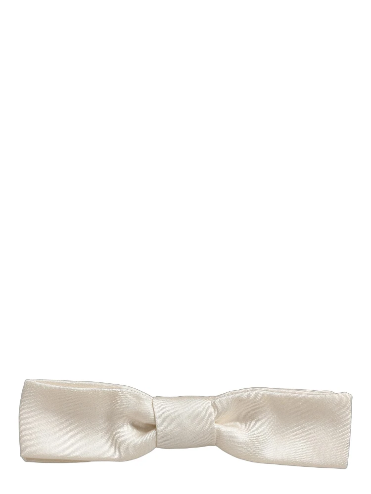Men White 100% Silk Adjustable Neck Papillon Bow Tie