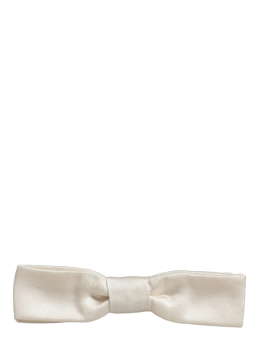 Men White 100% Silk Adjustable Neck Papillon Bow Tie