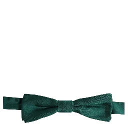 Men Green 100% Silk Adjustable Neck Papillon Bow Tie