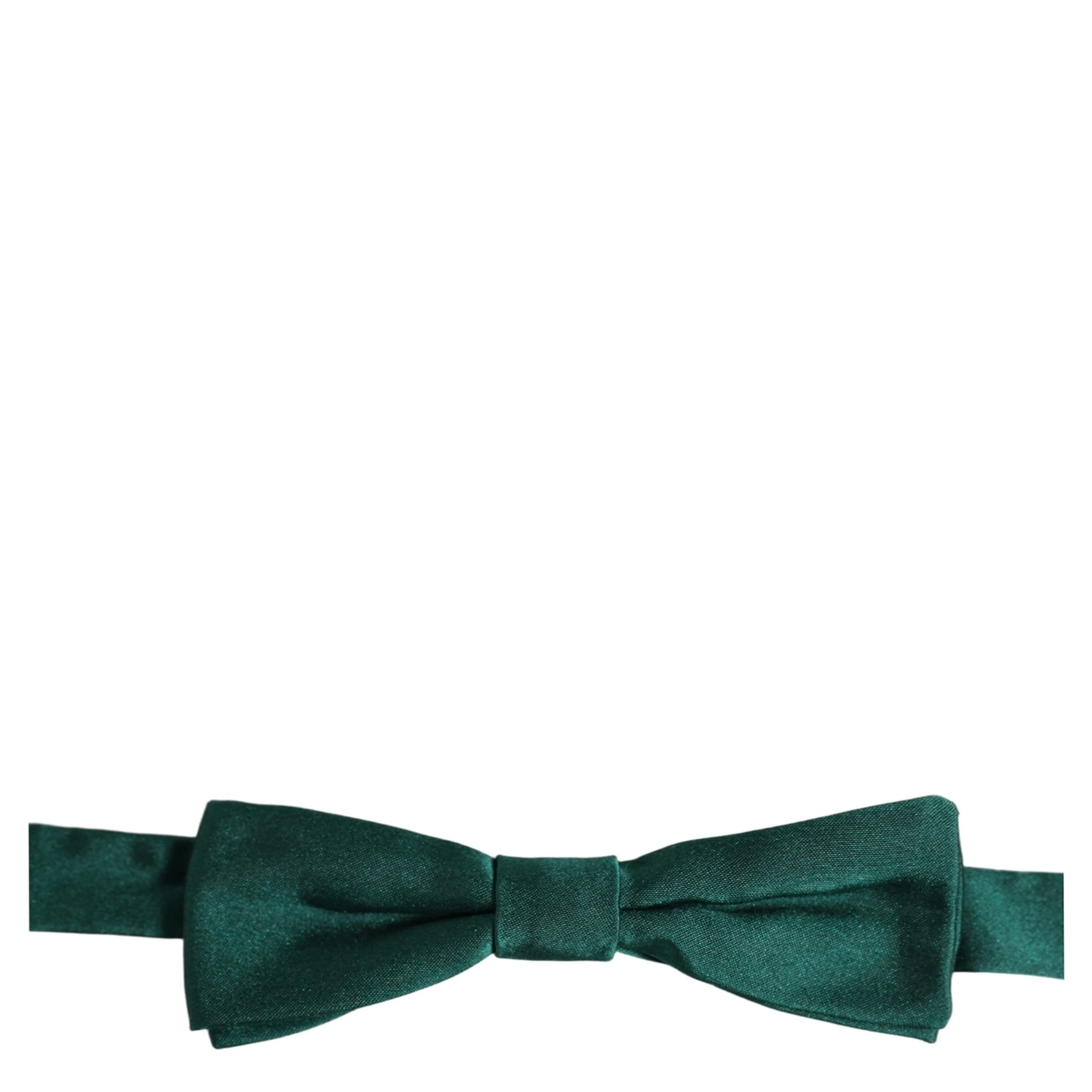 Men Green 100% Silk Adjustable Neck Papillon Bow Tie