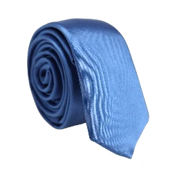 Men Blue 100% Silk Satin Adjustable Tied Necktie Tie